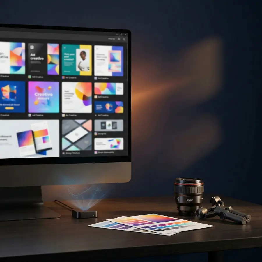 AI product/service promo creative sample with clean layout and strong hook placement for Meta ads.